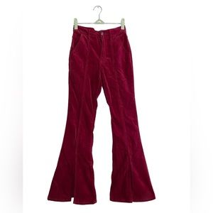 FOREVER 21 Red Velvet Split Flare Pants